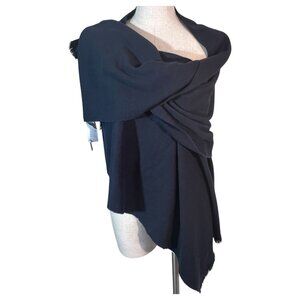 New Gap Womens Navy Blue Shawl Scarf 20 x 78” Wrap Herringbone One Size Acrylic